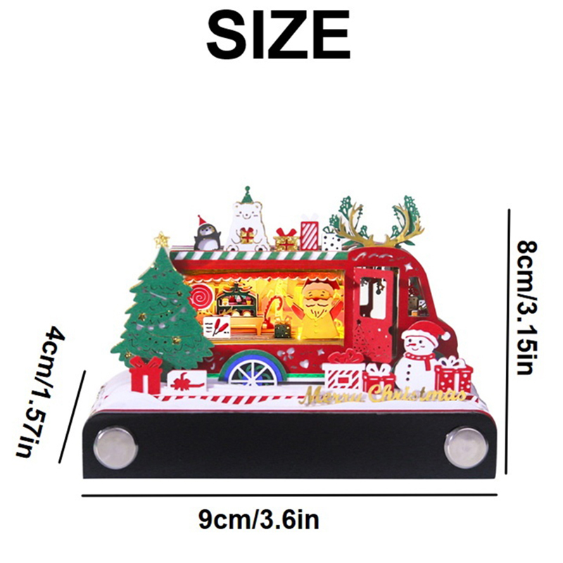 Notizblock als Weihnachtsgeschenk – Schreibtischkalender 2026 mit Abreißblättern und LED-Licht, mit 3D-Papierschnitzkunst