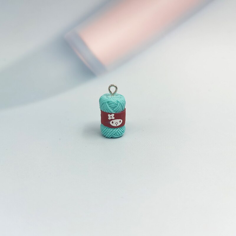 Kawaii – pendentifs mignons en fil de laine et résine, 10 pièces, pendentifs en forme de lapin, pour fabrication de bijoux faits à la main, à la , C316: blue