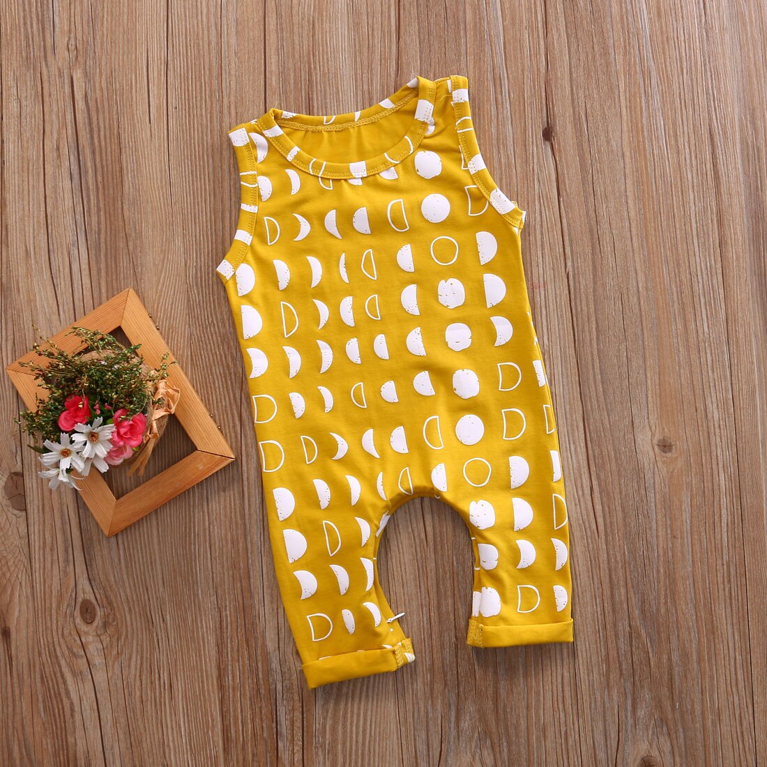 Mouwloze crescent moon Patroon Rompertjes Voor Baby Boy Meisjes
