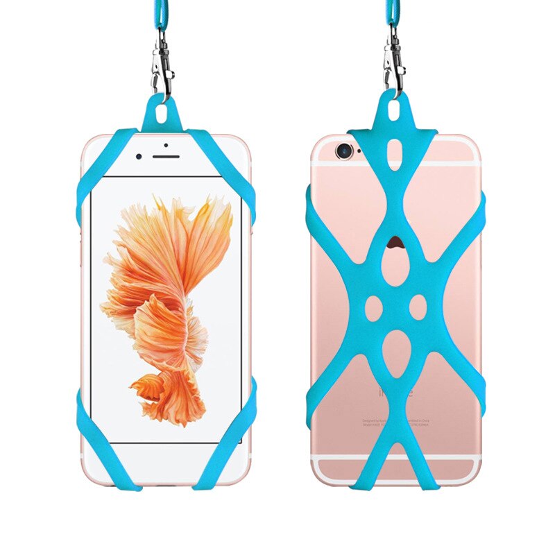 Universal- Telefon Schlüsselband Telefon Halfter Silikon Telefon Nacken Gurt Halskette Schlinge Für IPhone 11 Xiaomi praktisch Zubehör: blau