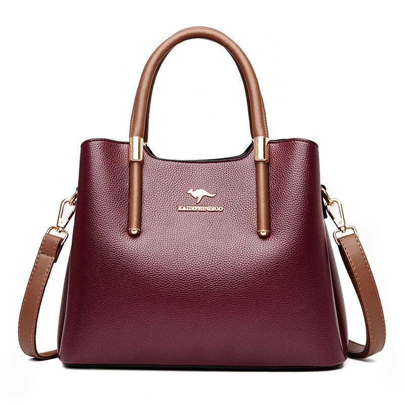 Doudou-Bolso de mano de gran capacidad para mujer, bandolera de hombro a la , novedad de: Wine