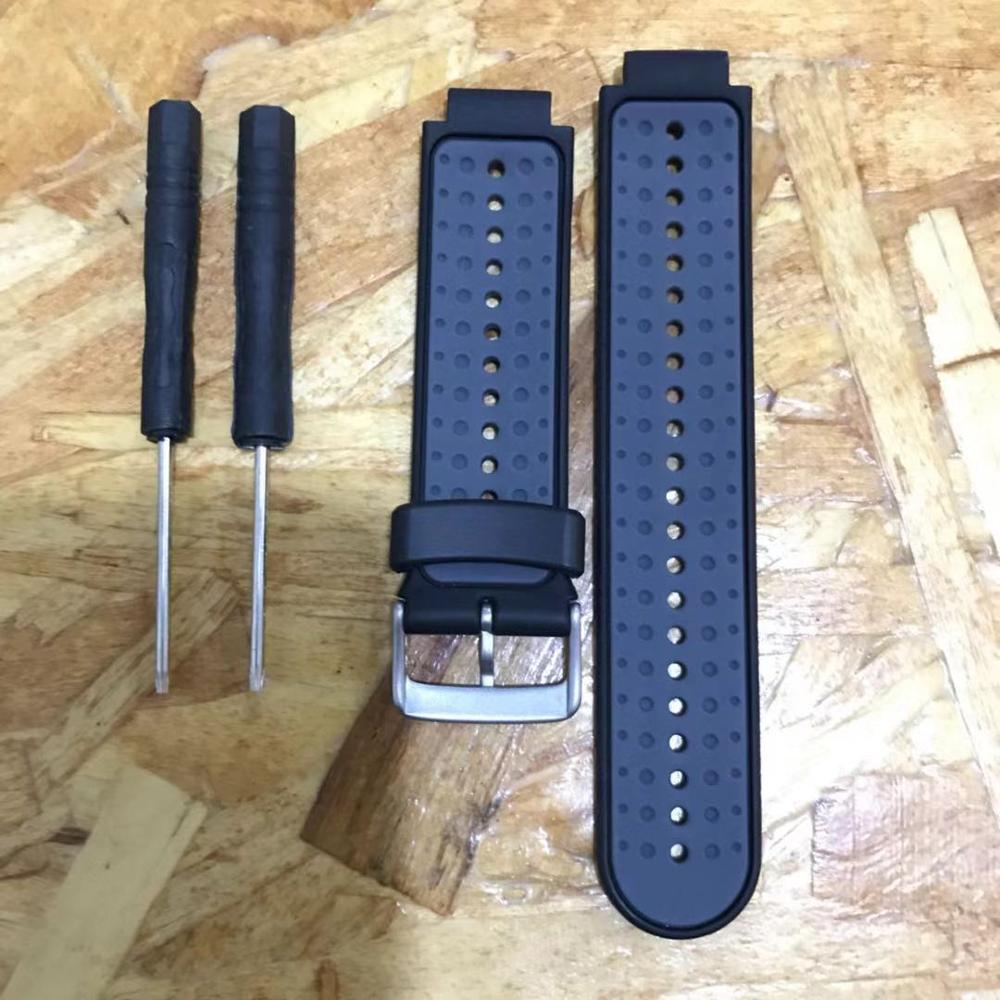 Pour Forerunner 235 bracelet Original appliquer à GARMIN 230/235/735xt/220/620/630 remplacer silicone d'origine s: Gray
