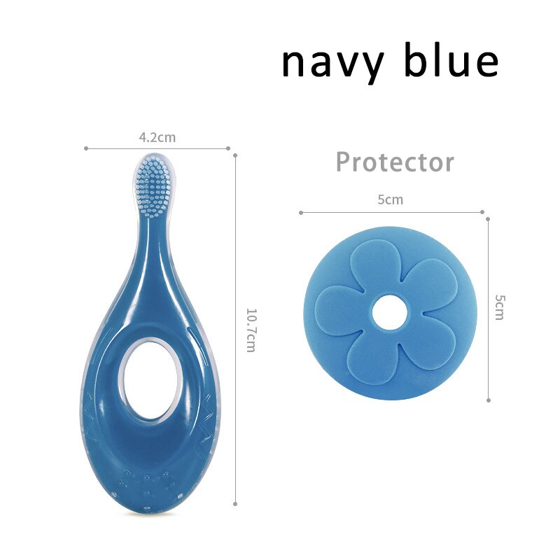 1Pcs Korte Handvat Baby Tandenborstel Zachte Multipurpose Dental Oral Care Baby Training Tandenborstel 2in1 Baby Oral Care Tool
