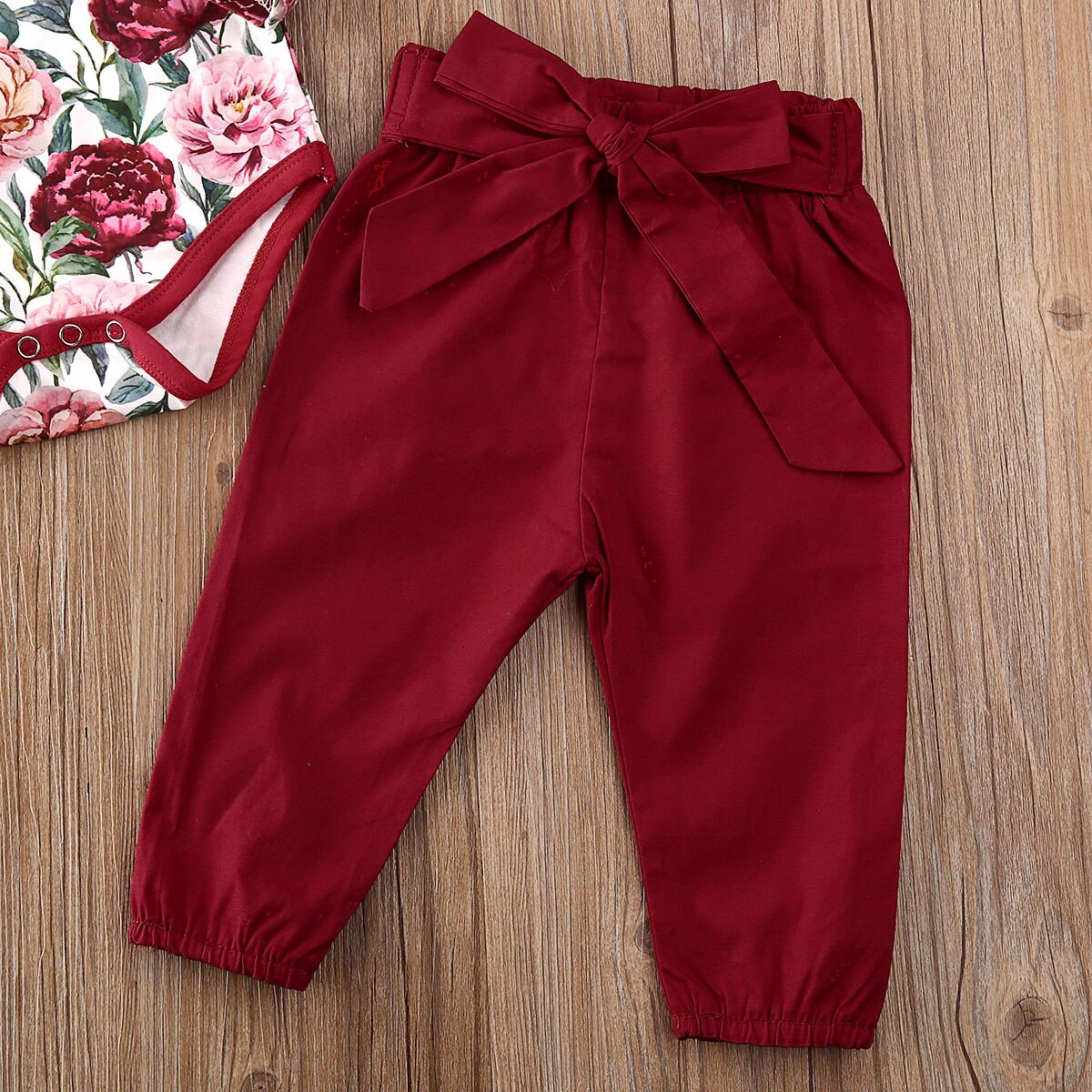 3pcs Newborn Baby Girl Clothes Sets 0-24M Floral Long Sleeve Romper Tops+Pants+Headband Outfits Set