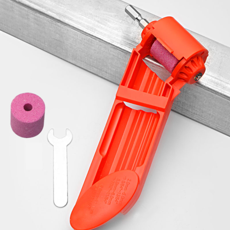 GREENERY Grinding Wheel Drill Bit Sharpener Hand Tools Nail Drill Bits Set Sharpener For Step Drill Dremel Accessories: Red with 2 Wheel