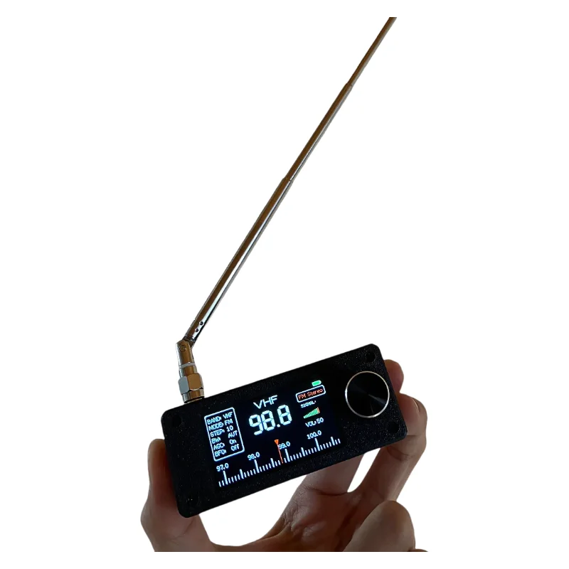 1.9inch IPS Screen LSB USB AM FM FM/AM Radio with Antenna 0.5-108mhz SI4732 Mini Pocket Radio HF SW MW VHF Radio: Pink