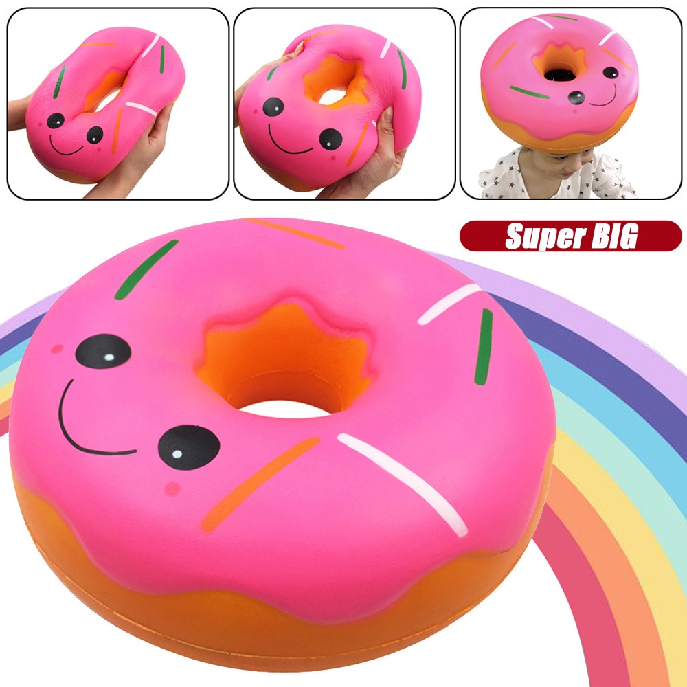 Squishies Jumbo Giant Doughnut Slow Rising Fruit Scented Stress Relief Toy Children Baby Girl Boy Toys