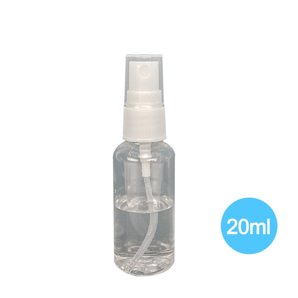 10-100ml bärbara genomskinliga tomma alkoholspray påfyllningsbar mini parfymflaska kosmetisk vätskebehållare plast atomizer pump: 20ml
