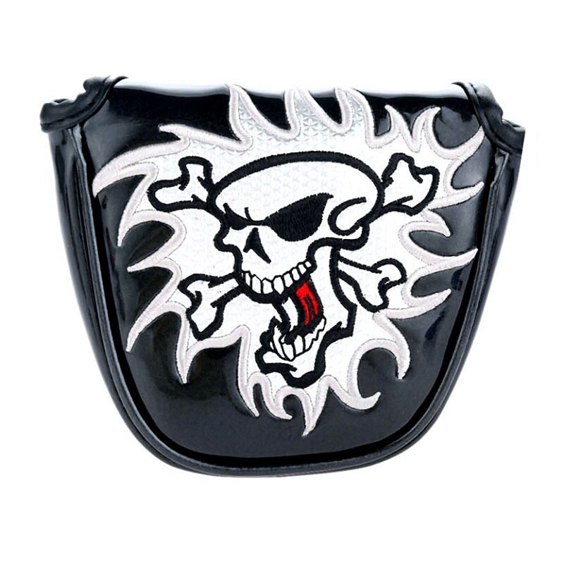 1pc semi-círculo golf mallet putter capa headcover clube de golfe lâmina putter heads capa protetor saco com fecho magnético: Black