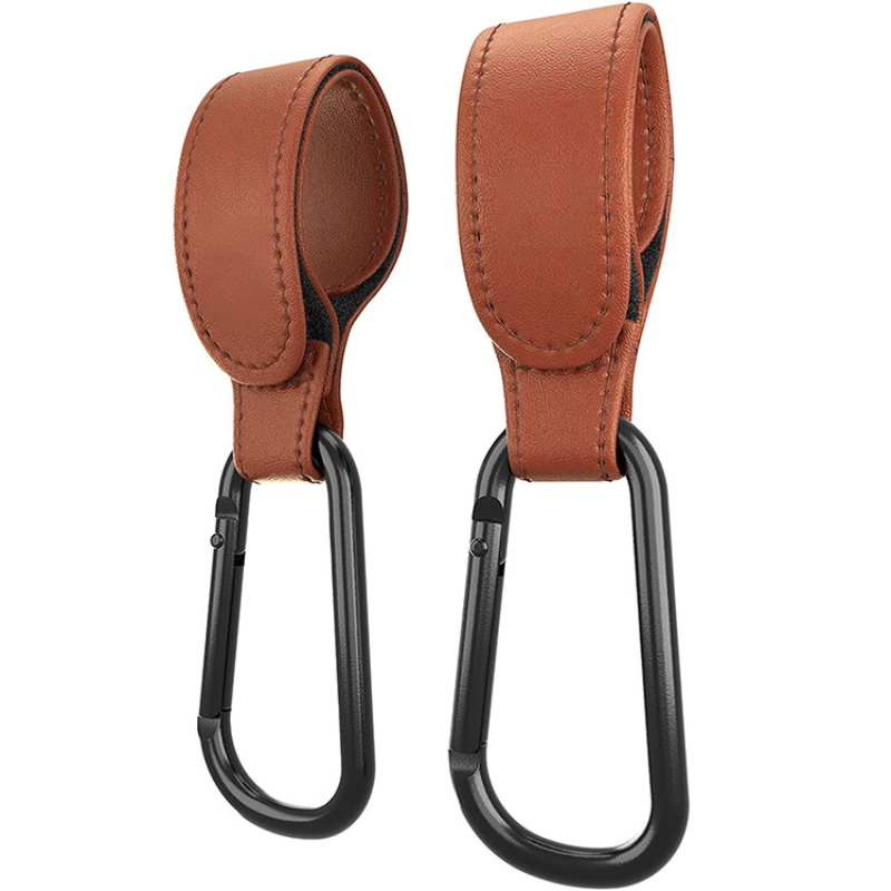 1/2pcs PU Borsa per bambini in pelle Passeggino Gancio Carrozzina Ruota di 360 gradi Girevole Carrello Organizzatore Carrozzina Gancio Passeggino Accessori