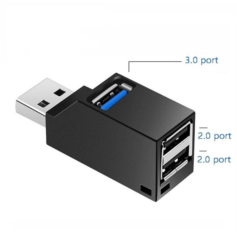 USB 3.0 Mini Splitter with One for Three, Suitable for PC Laptop High-Speed U Disk Reading