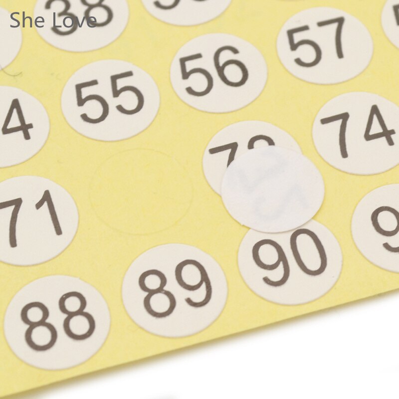 Chzimade 5 ark vita runda siffror 1-102 självhäftande klistermärke präglingsetiketter scrapbooking stämpling klistermärke