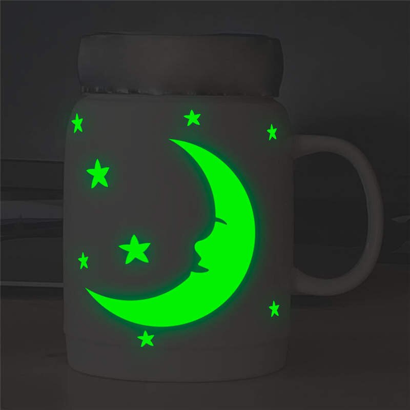 Tofok Luminous Moon Star Wall Stickers Switch Stickers Home Decor Supplies Smiling Face Wall Decals Children Room Decor