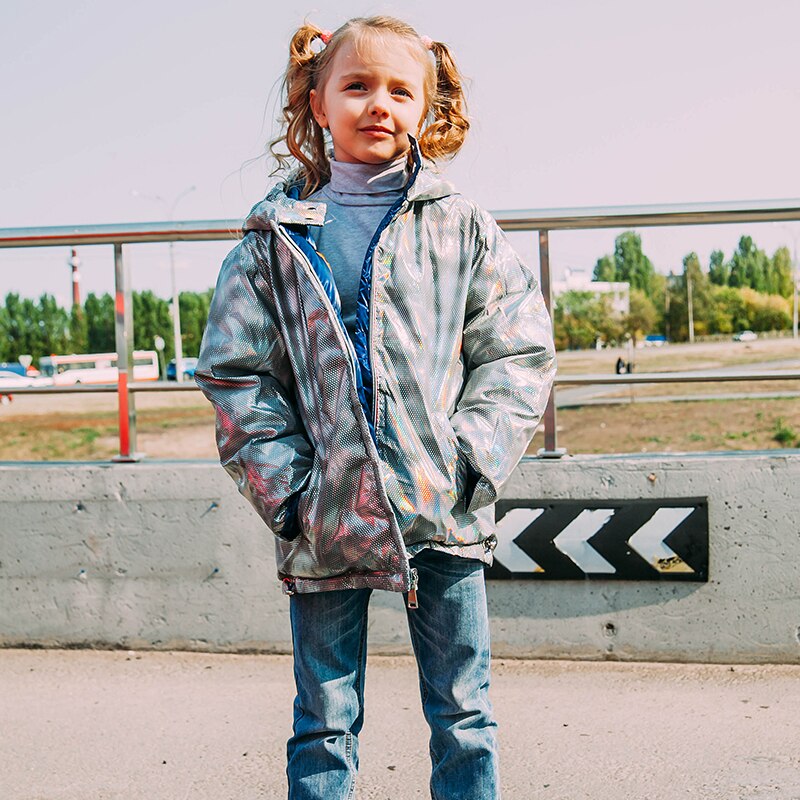 Kinderen Winter Jas Voor Meisjes Warm Hooded Eendendons Jassen Kinderen Jassen Voor Jongens Dubbelzijdig Kleurrijke kleding Parka