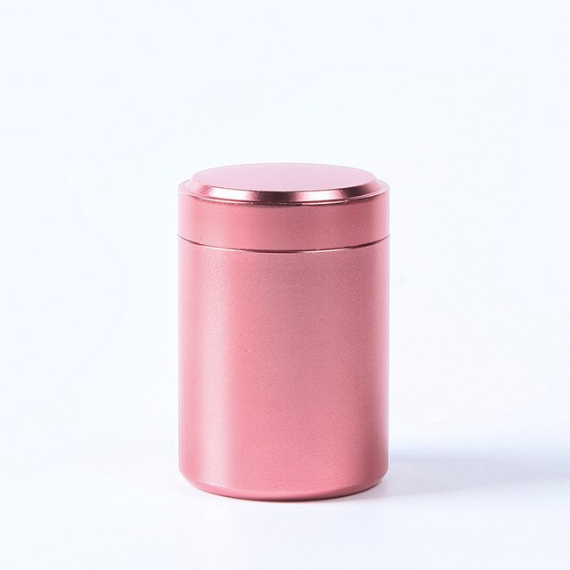 70ML Solid Color Airtight Smell Proof Container Aluminum Herb Stash Metal Sealed Can Tea Jar Storage Boxes: Pink