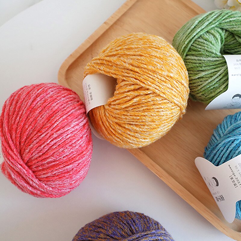 Fil de laine 20% laine 80% acrylique tricoté à la main, 55G/m, épais et moyen