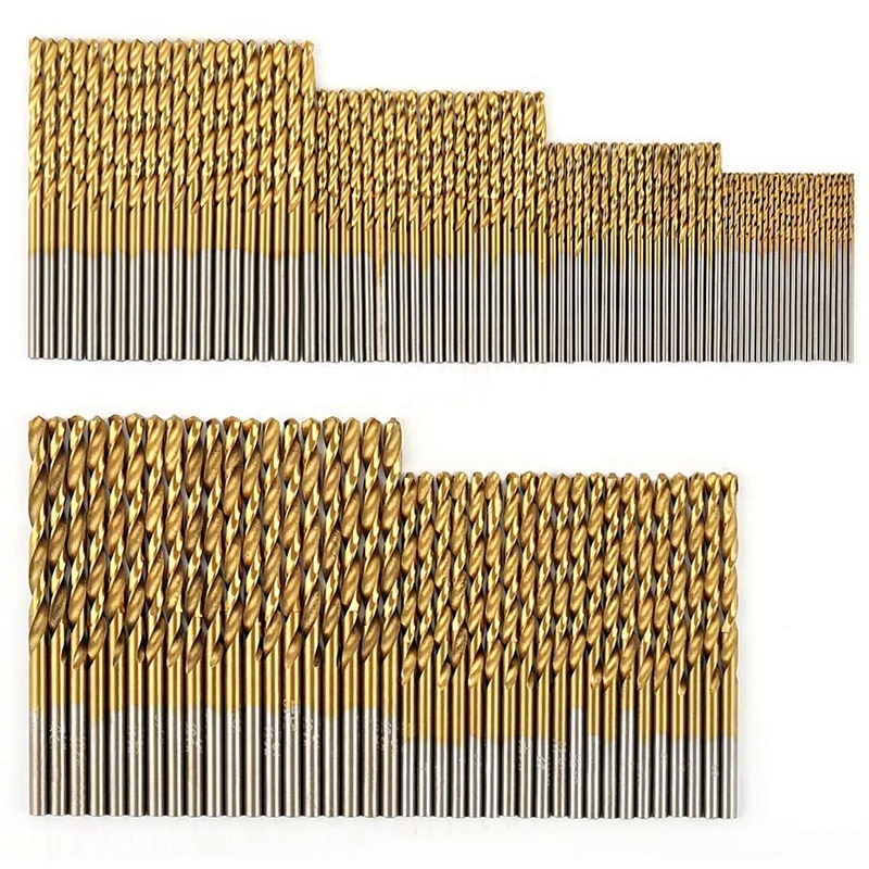 120 stk titanium boresæt hss bor til metal, stål, træ, plast, kobber, aluminiumslegering , 1mm to 3.5mm