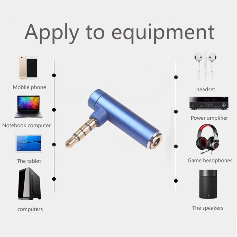 Adaptador macho a hembra de 3,5mm, convertidor de ángulo recto de 90 grados, conexión de codo en forma de L, Cable de auriculares