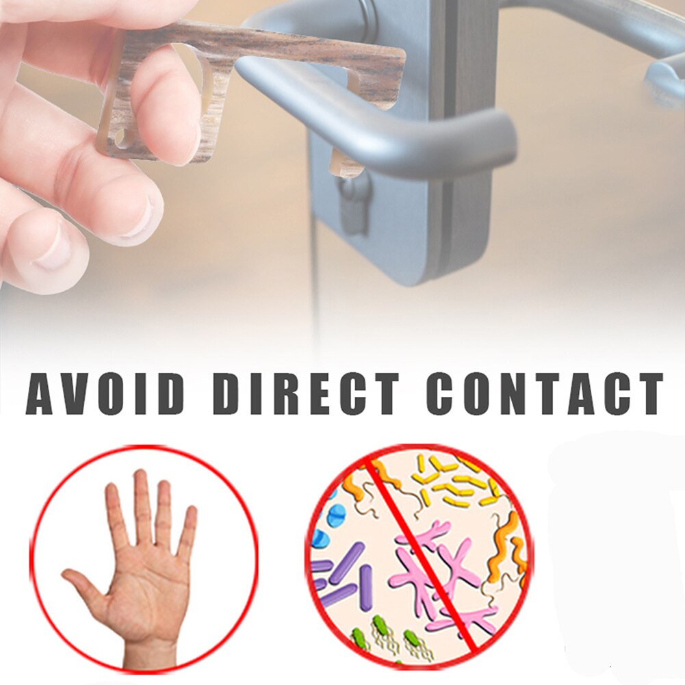 Ikke-kontakt hånd antimikrobiel edc døråbner bærbar presseliftværktøj ingen berøring messing nøgleåbnersæt sikkerhedsdøråbner *