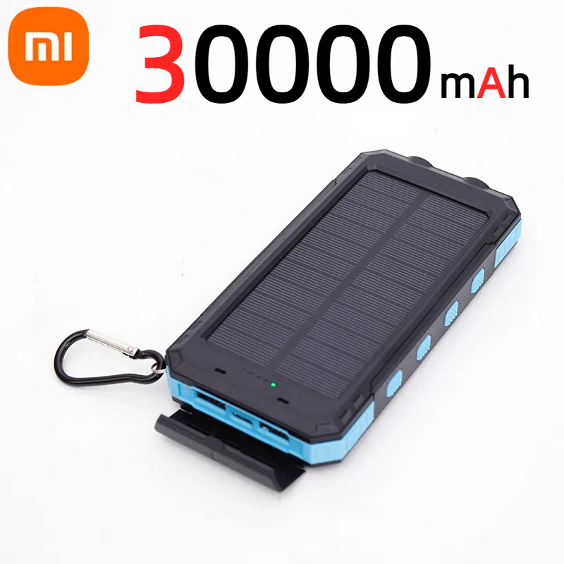 Xiaomi 50000 mah bærbar solcelle-powerbank med stor kapacitet, hurtigopladning, eksternt batteri med lommelygte til xiaomi iphone huawei: Gennemsigtig