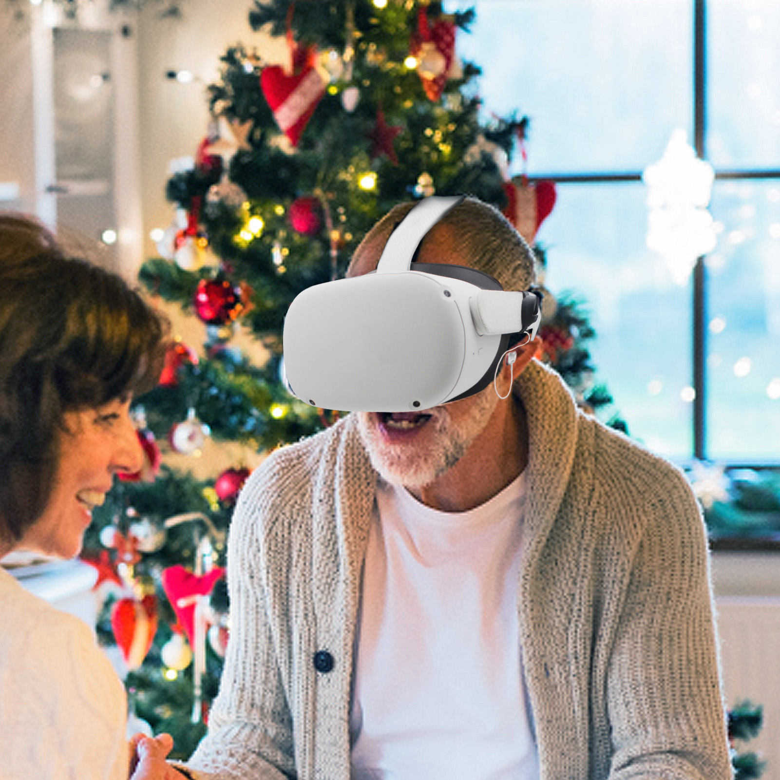 Vr-kopfhörer mit geräuschunterdrückung für oculus quest 2, 2 , mit etui, zubehör