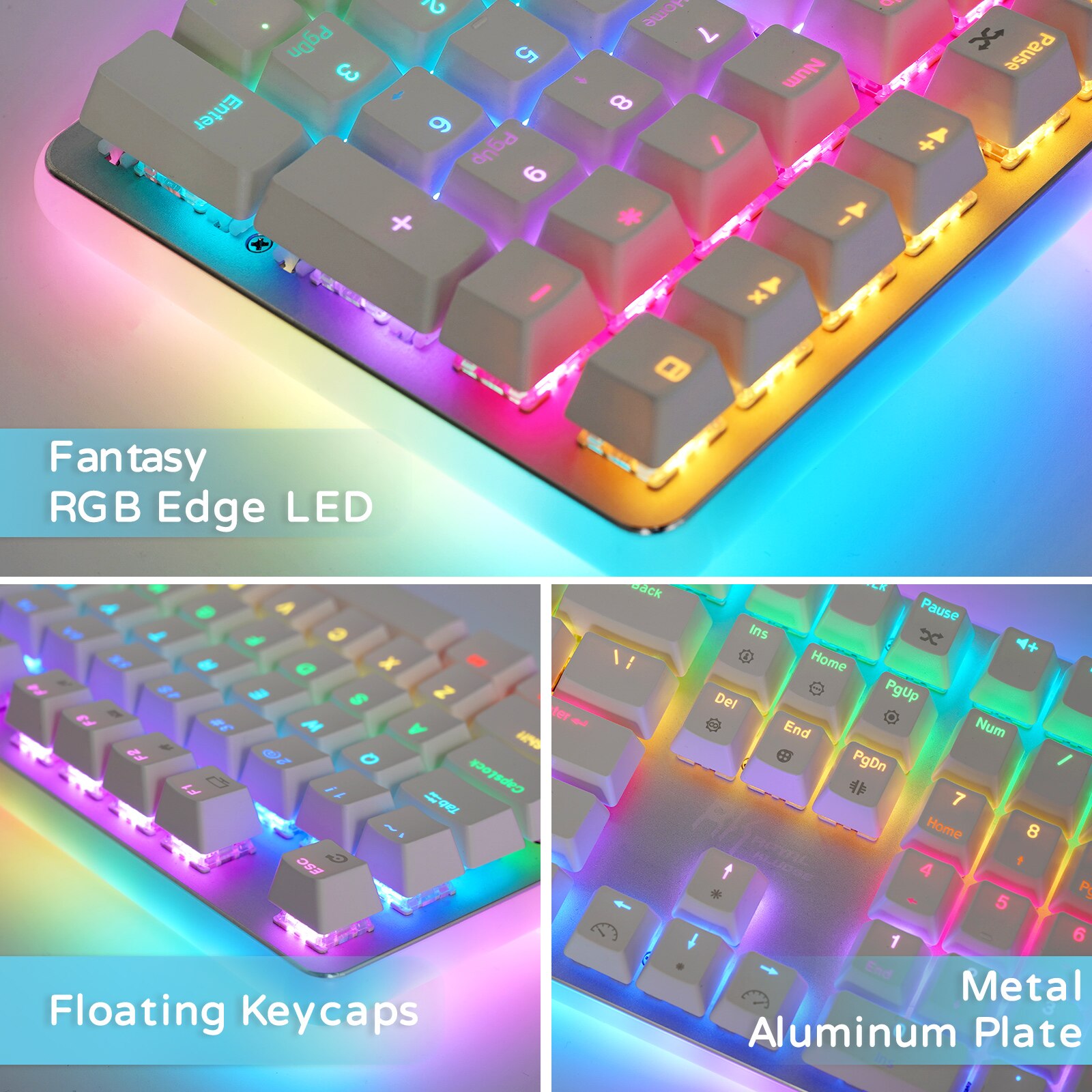 Teclado mecánico RK918 ROYAL KLUDGE para videojuegos, con cable USB, 108 teclas con retroiluminación RGB, interruptor marrón para PC, ordenador