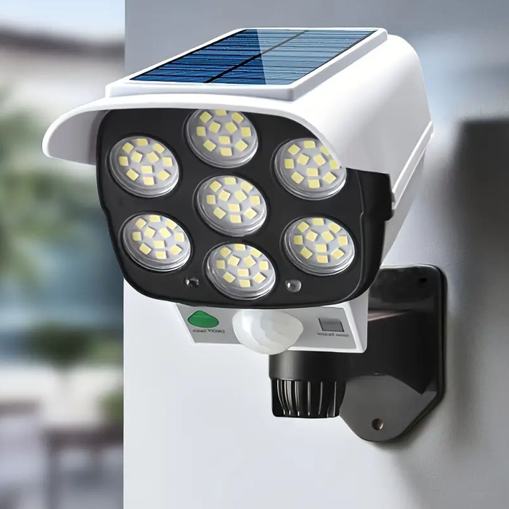 1/2 stuks, op zonne-energie 77 LED's simulatie bewakingslicht buiten beveiligingslamp bewegingssensor tuinverlichting