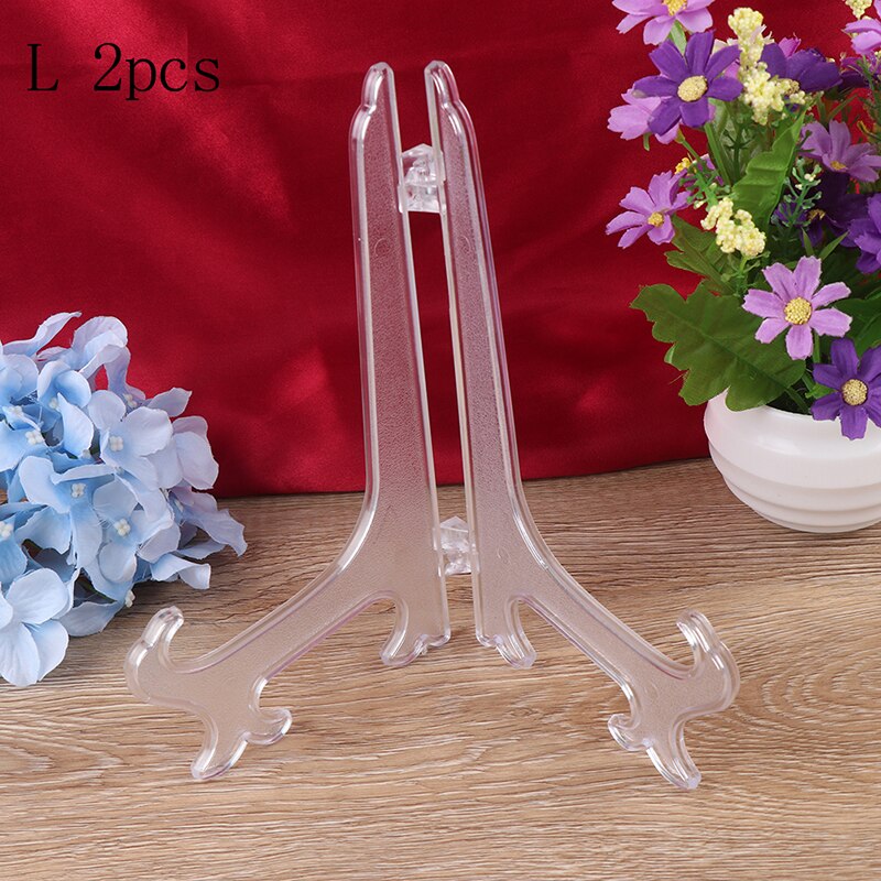 2 Stuks Clear Plastic Ezels Plaat Houders Display Afdruiprek Fotolijst Boek Voetstuk Houder Display Stand Stander: Rood