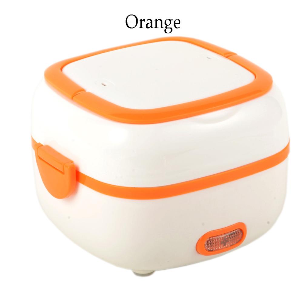 MINI Rice Cooker Thermal Heating Electric Lunch Box Portable Food Steamer Cooking Container Meal Lunchbox Warmer: orange / UK