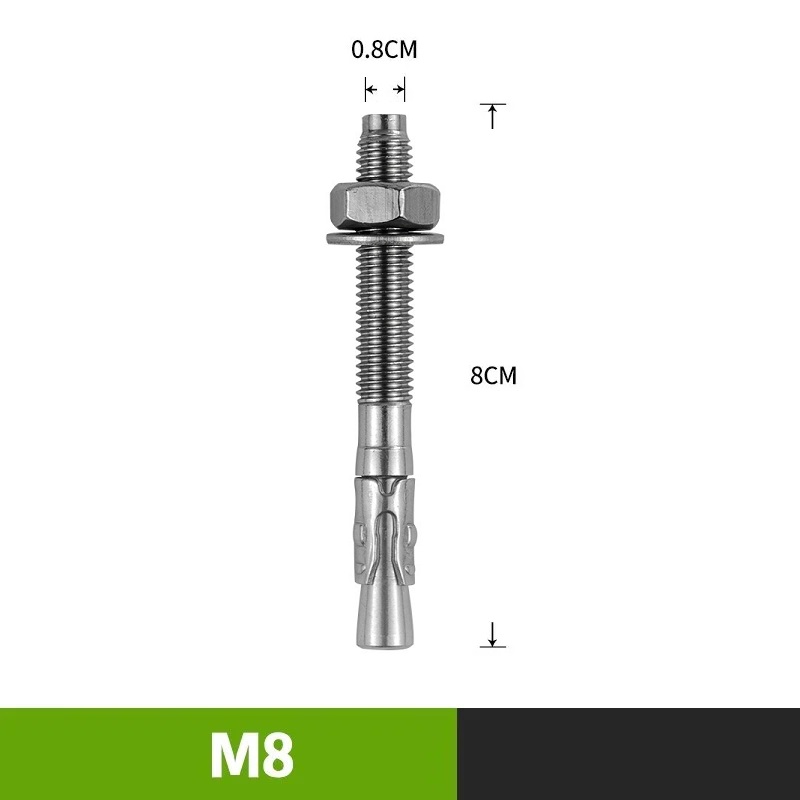 Point d'ancrage d'escalade, écrou en Piton, boulon d'ancrage, plaque de suspension, clou d'expansion, acier inoxydable 304, gréement d'assurage de spéléologie M8 M10 M12: Bleu