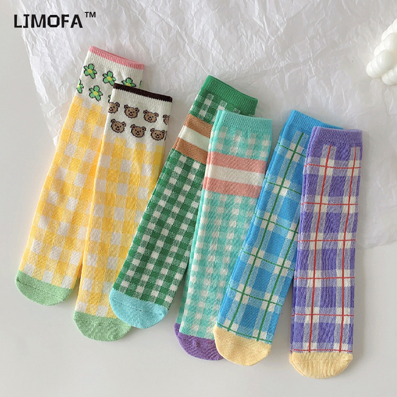 [C129] formato libero 1 paia 1-12T moda bambino Trendy colore brillante cotone calza a tubo lungo assorbente del sudore