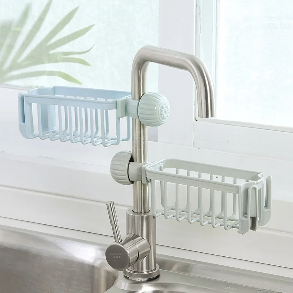 kitchen storage Sink Faucet Sponge Soap Cloth Drain Rack Storage Organizer Holder Shelf rangement cuisine