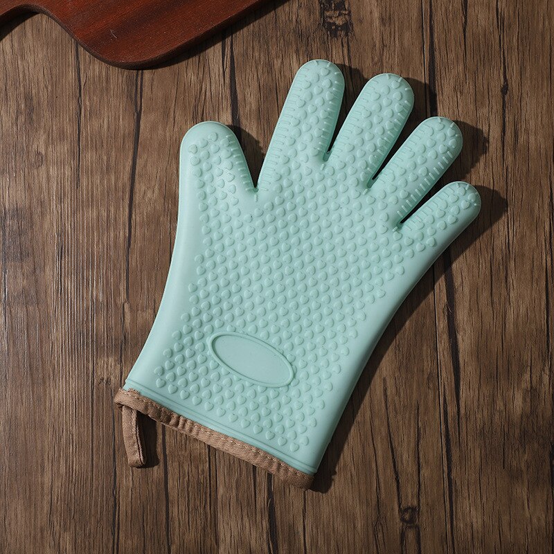 Oven Mitts Latex Glove for Kitchen Cooking Baking BBQ Barbecue Anti Heat Microwave Gloves TJ2473: B