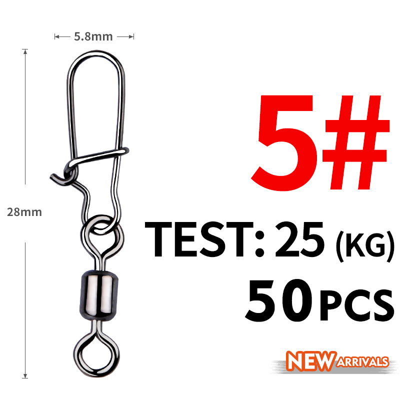 Manometro 50 pz luccio accessori per la pesca connettore spillo cuscinetto girevole girevole in acciaio inox moschettone richiamo girevoli affrontare: Di Colore Giallo chiaro