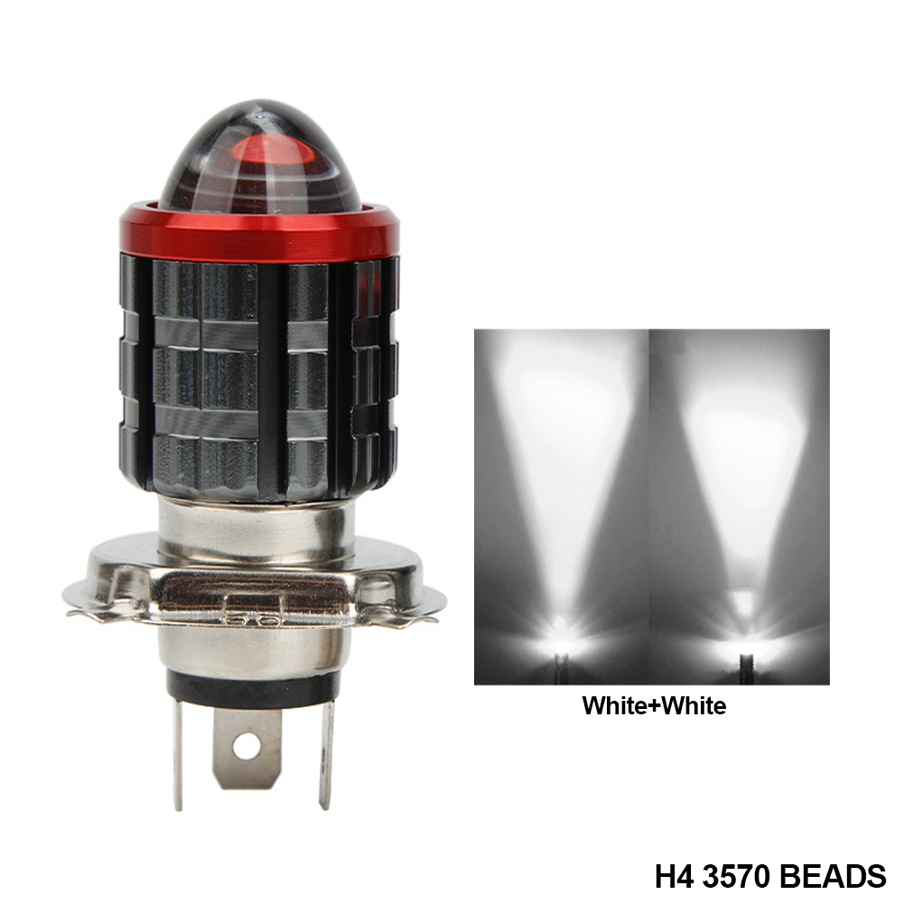 H6 BA20D Motorfiets LED Koplamp 3570 Chips Hoge Dimlicht Scooter Motor H4 HS1 Koplamp Geel Wit Mistlampen: Donkergrijs