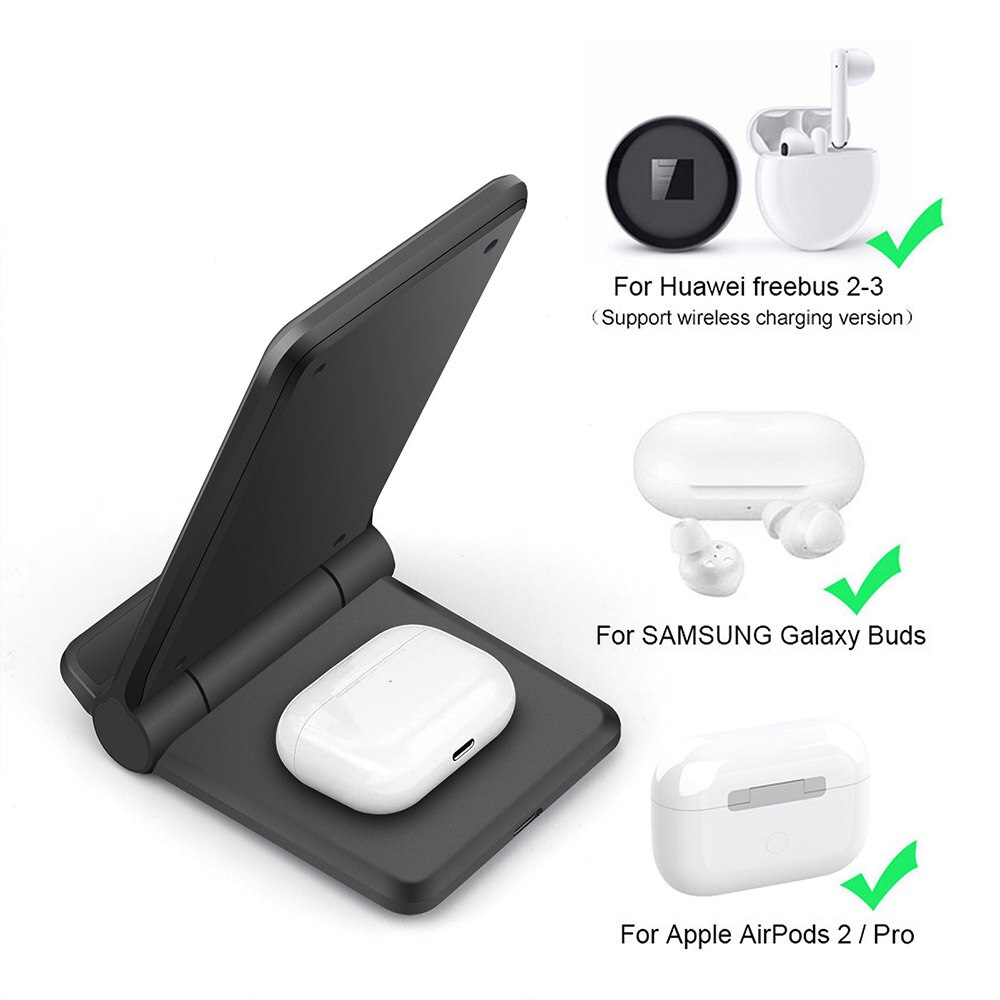 FDGAO 2 in 1 20W Qi Wireless Charger Dock for Samsung S21 S20 S10 Fast Charging Stand Pad For IPhone 13 12 11 XR X 8 Airpods Pro