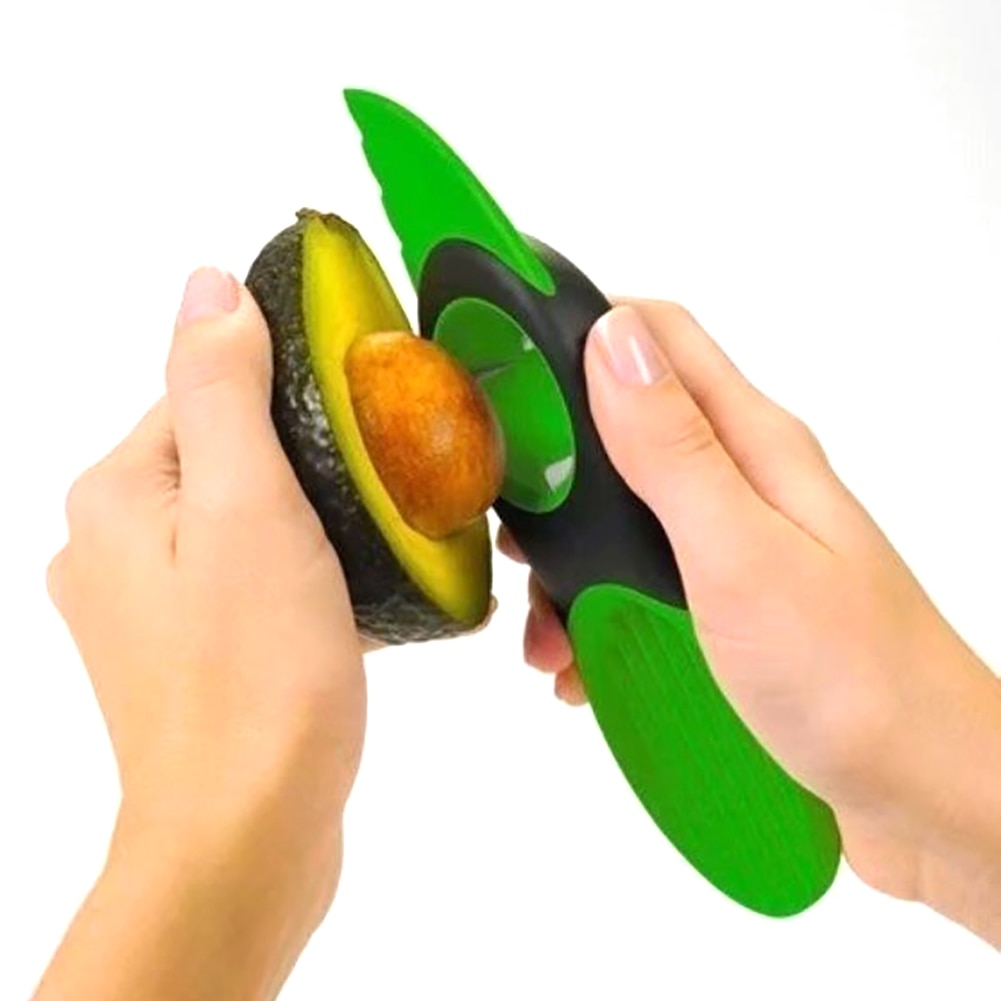 Practical Portable 3 in 1 Plastic Avocado Slicer Knife Corer Fruit Peeler Cutter Pulp Separator Easy to Use