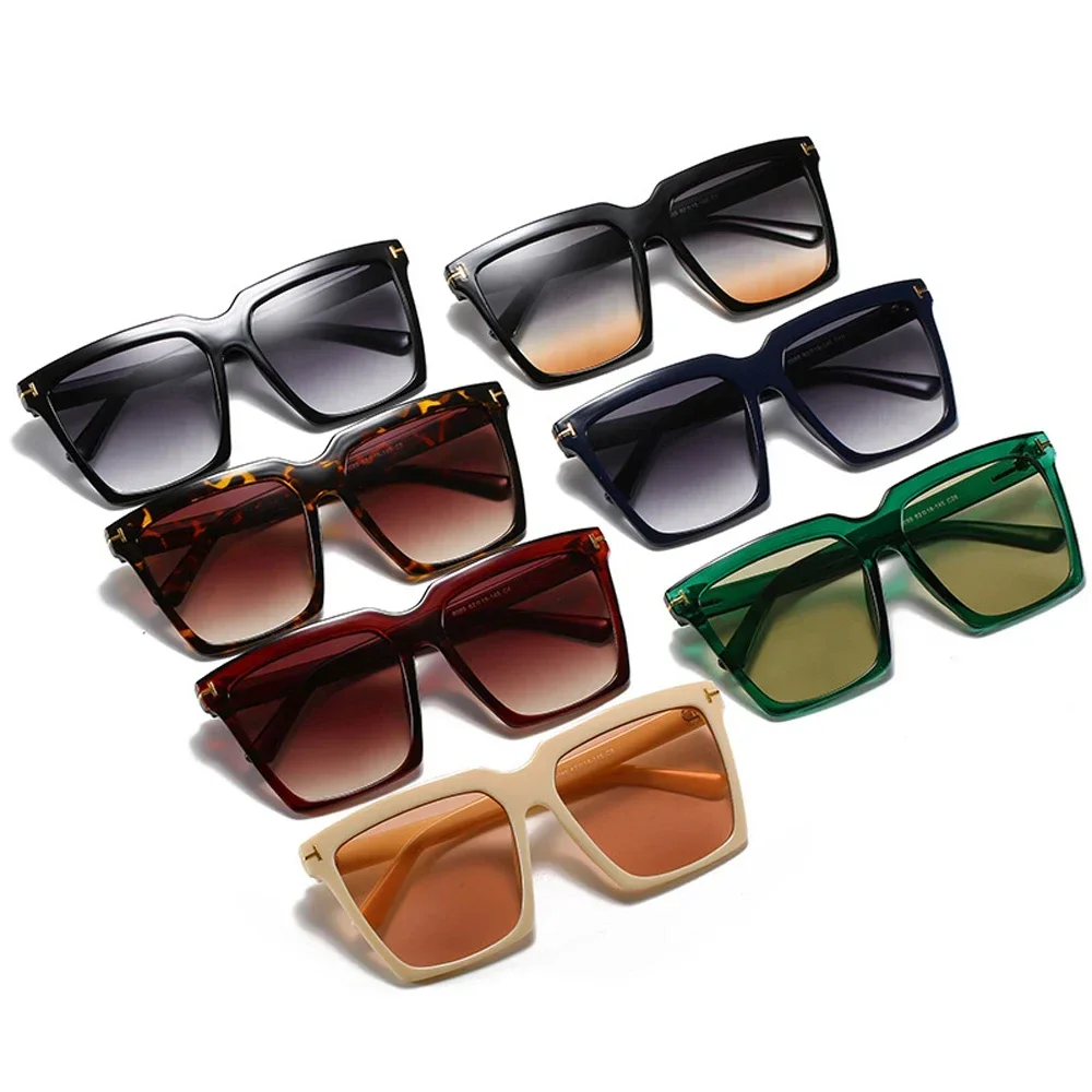 Kwadratowe okulary przeciwsłoneczne damskie 2025 Vintage marka Oversize T damskie okulary przeciwsłoneczne czarne gradientowe okulary damskie męskie óculos UV400