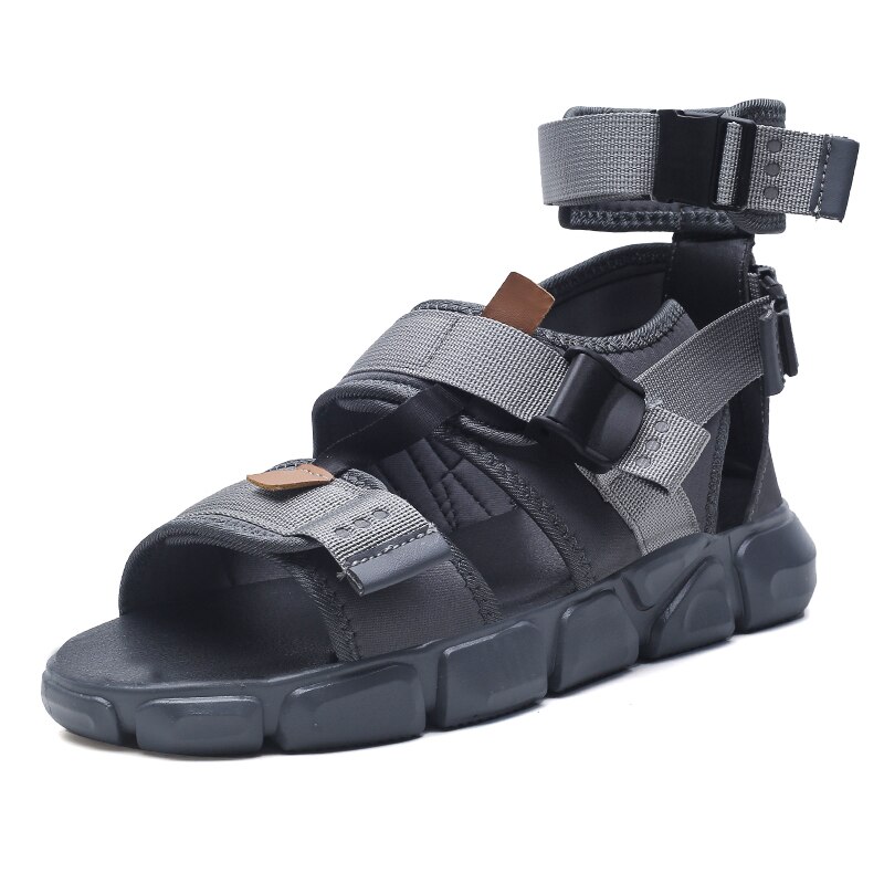 Gummi strand hule sandaler sko masculina sandal størrelse gladiator praia hombre kjole åndbar homens sandalhas til homme herre: Grå / 44