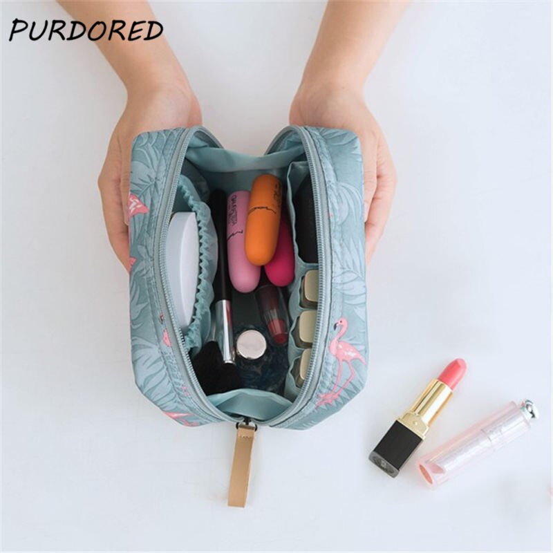 PURDORED 1 pc flamant rose cosmétique sac femmes Necessaire maquillage sac voyage imperméable Portable toilette étui de maquillage cosmetiquera