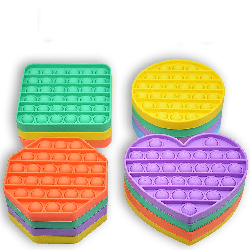 Pop Fidget Reliver Stress Toys Rainbow Push It Bubble Antistress Toys Adult Children Sensory Toy To Relieve Autism