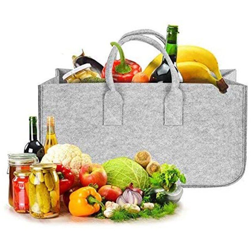 Fireplace Wood Felt Storage Bag Basket Magazine Rack Firewood Pocket,Felt Foldable Firewood Holder Basket