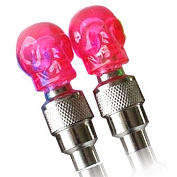 2 Stuks Fietsverlichting Motion Sensor Led Verlichting Met Batterijen Voor Road Mtb Mountainbike Band Band Ventiel Fiets Accessoires: Ghost head red