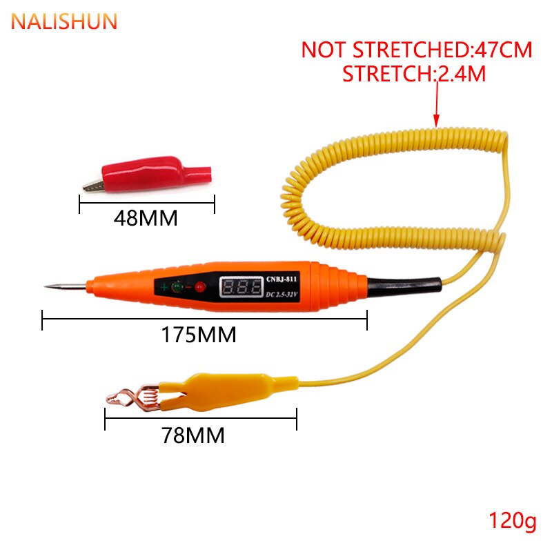 Automotive circuit induction test pen LED digital test pen test pen 2.5-32V for checking circuit fuse
