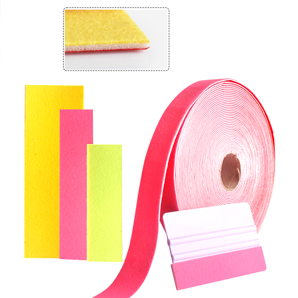 TOFAR Soft Felt Cloth Edge for Vinyl Squeegee Car Wrap Window Tint Tool No Scratch Protect Buffer Patch Self Adhesive Felt Edge