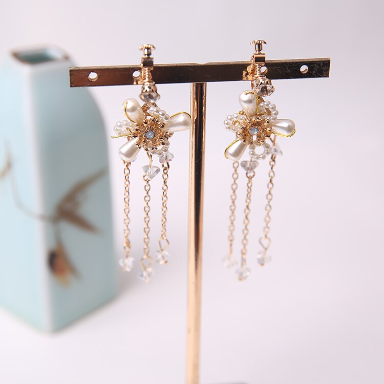 Accesorios para cabello de mujer Hanfu, accesorio para cabello de Hanfu, horquilla Kanzashi, estilo chino simple, adornos para el cabello, Kanzashi: A pair Ear clip