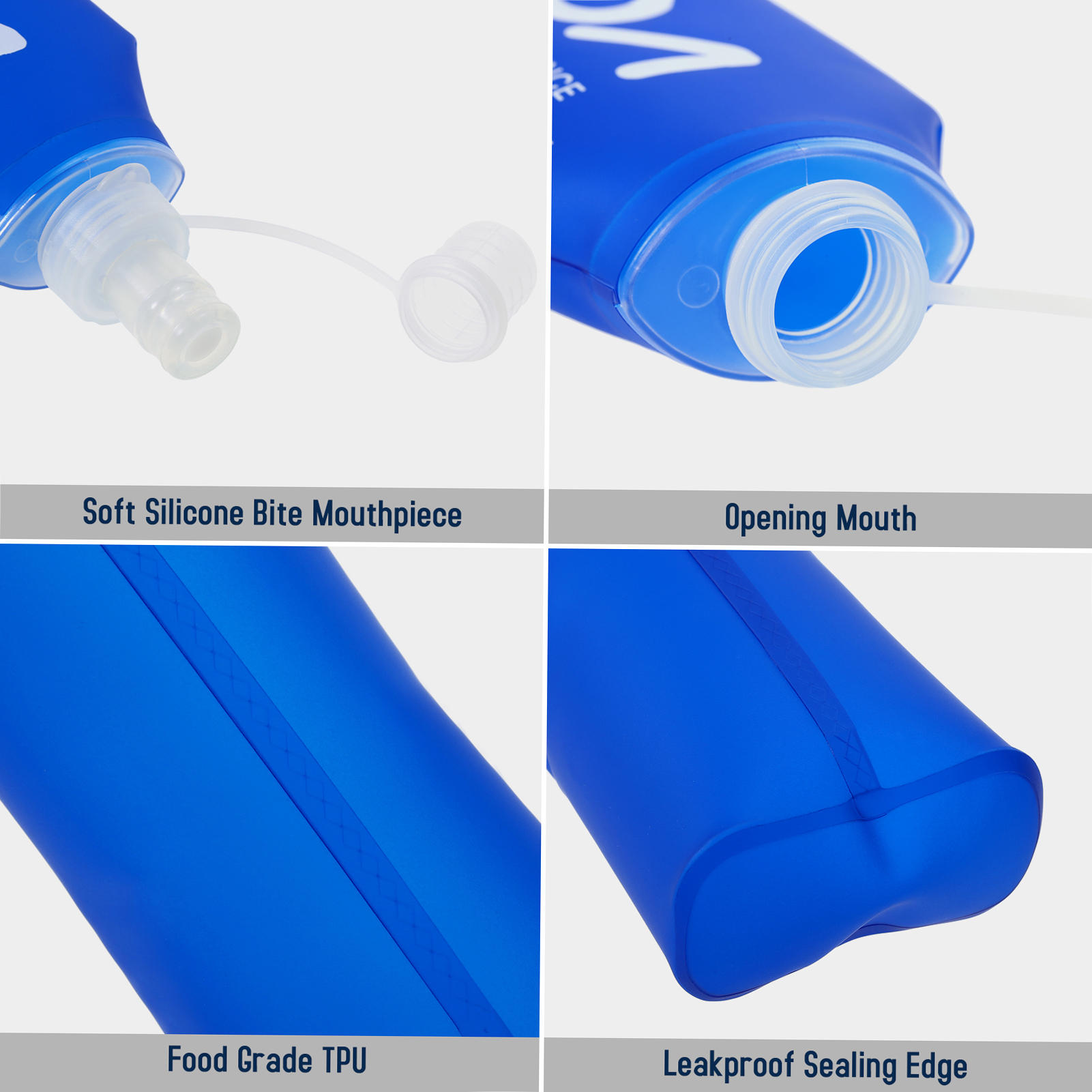 Lixada Weiche Flasche Falten BPA FREI Trink Wasser Flasche für Laufen draussen Wandern Radfahren 250mm 300mm 380mm 500mm