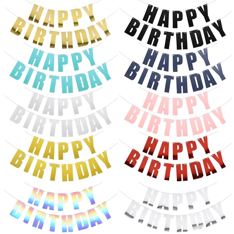 Grattis på födelsedagen banner första födelsedag pojke flicka part leveranser papper krans bunting banner baby shower födelsedag dekoration