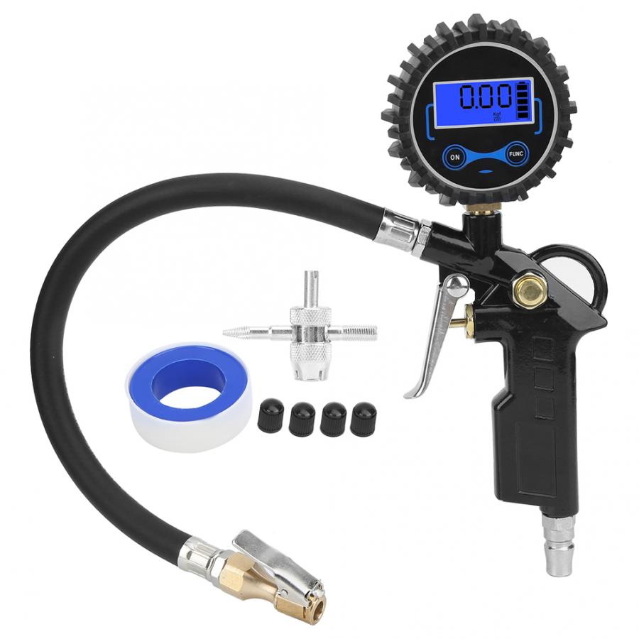 High-Precision Car Tire Pressure Gauge Tester Digital Table Safety Barometers US Male Head Inflator Pumps Tire Repair Tools