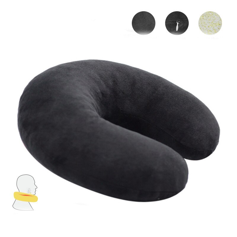 U Shape Memory Foam Kussen Reizen Vliegtuig Kussen Roze Effen Kleur U-vorm Nek Kussens Grey Rest Voor Kantoor 28X28Cm